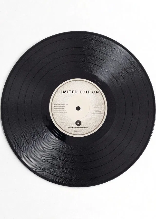 Vinyl-Schallplatte mit Aufdruck 'Limited Edition'